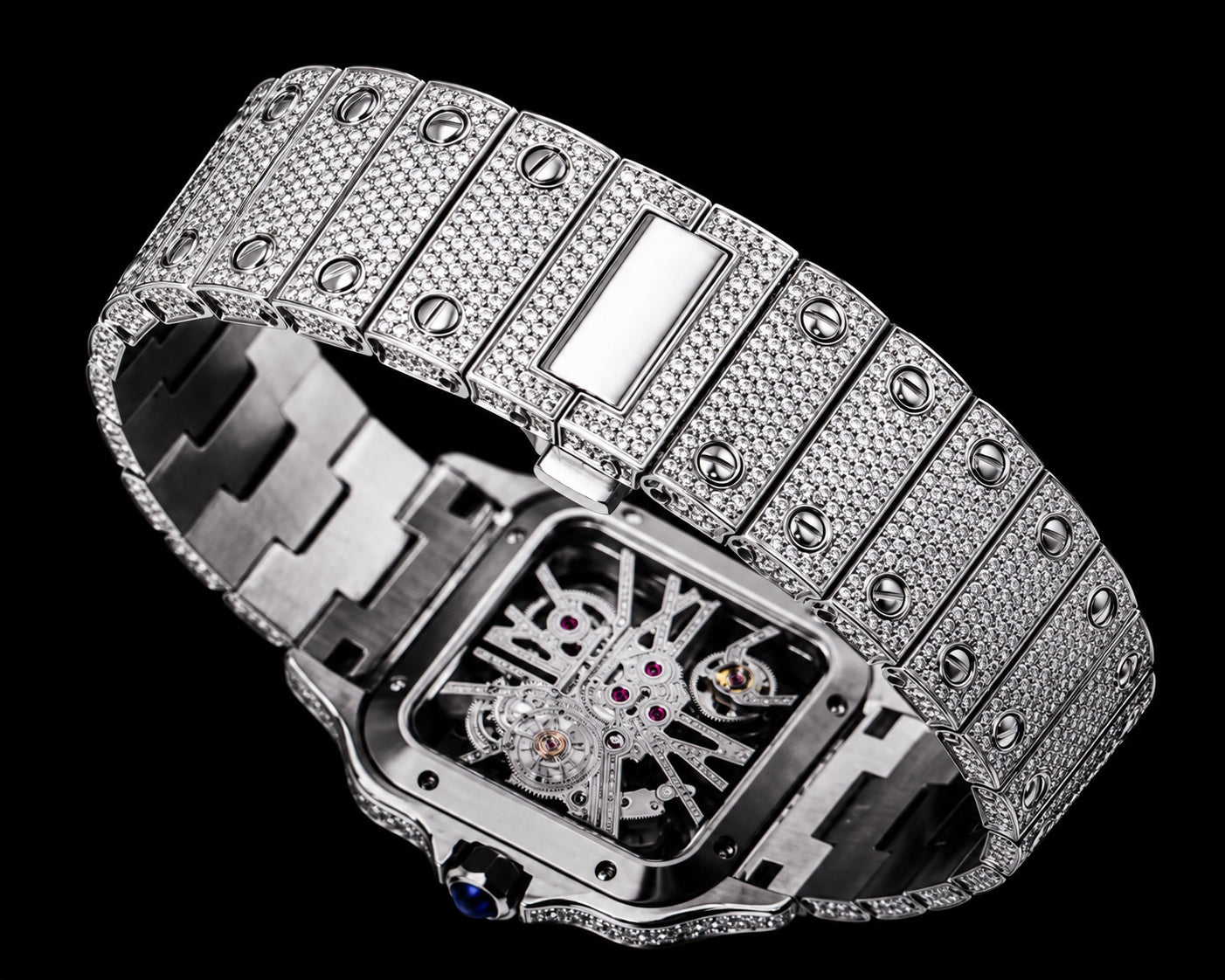 Skeleton Moissanite Full VVS1 Moissanite Quality AAA by RichesWatch